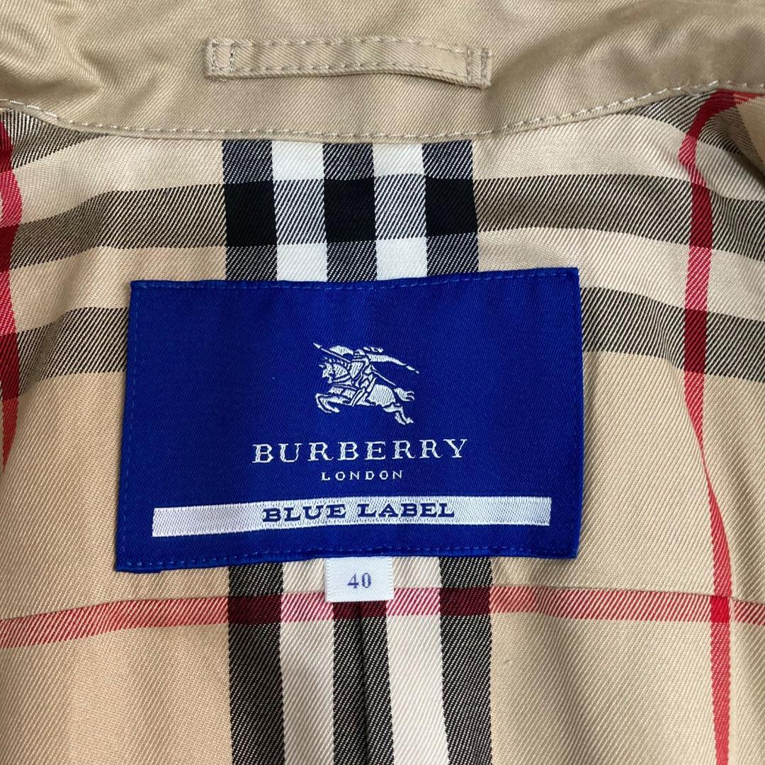 17156✨バーバリーブルーレーベル 40 ノバチェック トレンチコート ベルト