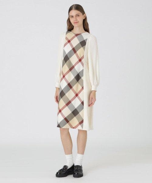 【専用です！】クレストブリッジ　スムージーサテンパーシャルチェックドレス