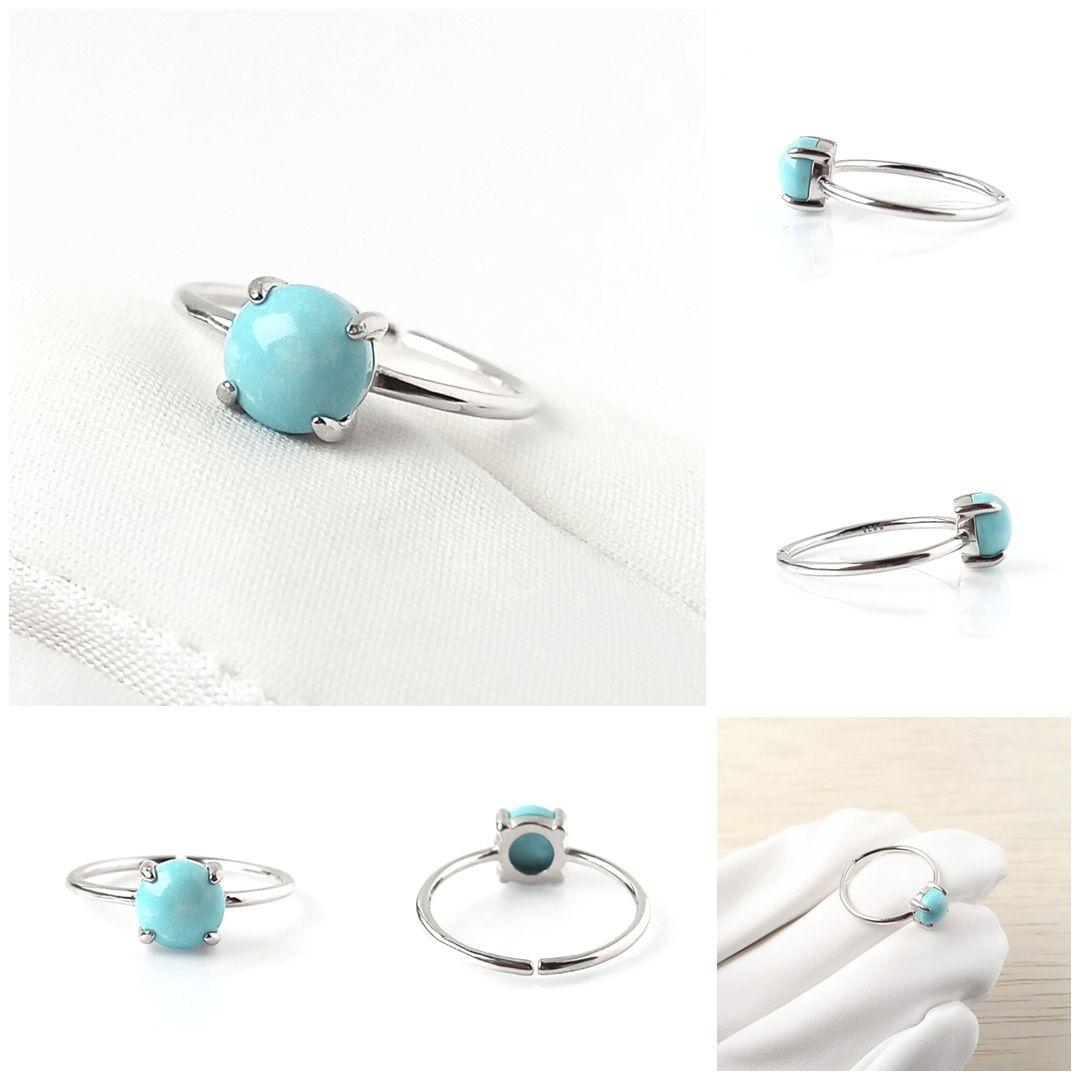 リング｜超希少！ノンスタビライズド・無処理 スリーピングビューティーターコイズ