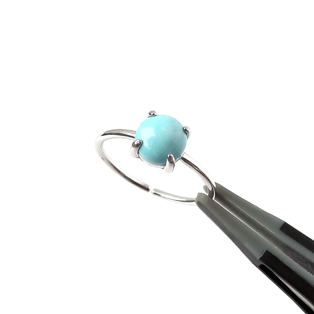 リング｜超希少！ノンスタビライズド・無処理 スリーピングビューティーターコイズ