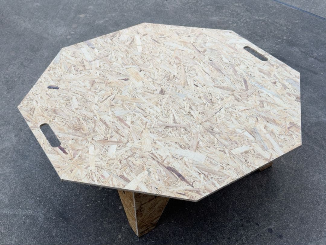 八角形テーブル OSBボード　オクタゴンテーブル　ヘキサテーブル