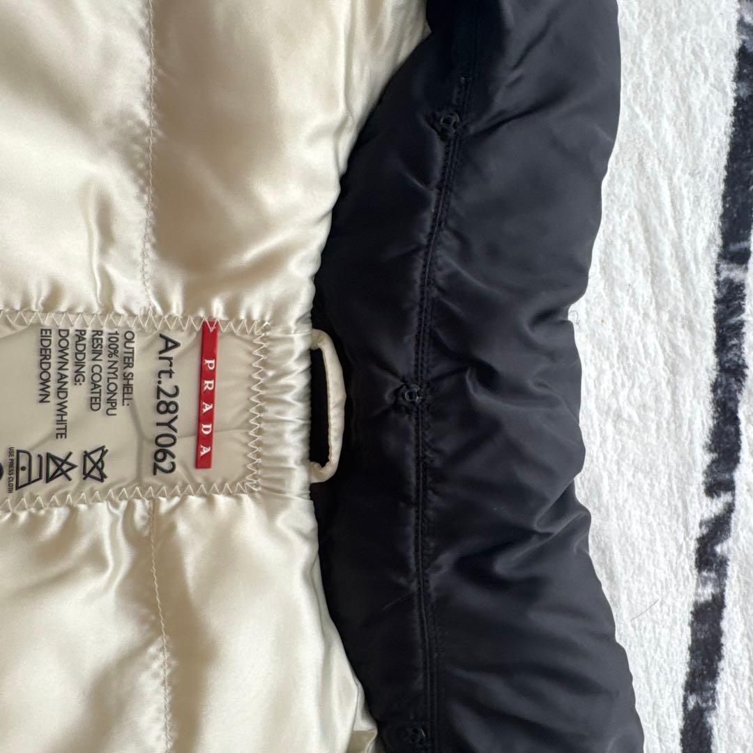 オイル。PRADA プラダ レディース ブラック ロングダウンジャケット