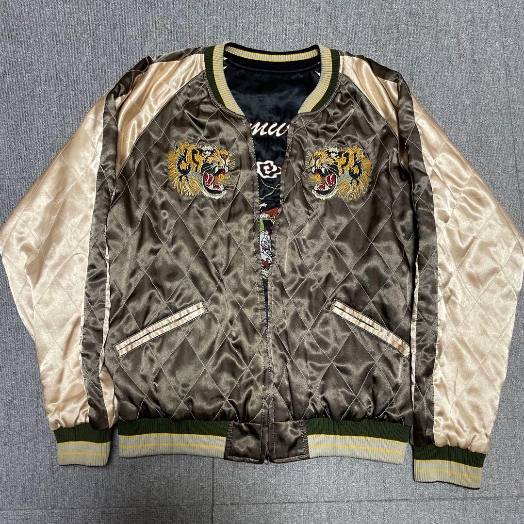 ビンテージ　スカジャン　虎　Lサイズ　ドラゴンフライ　80s90s