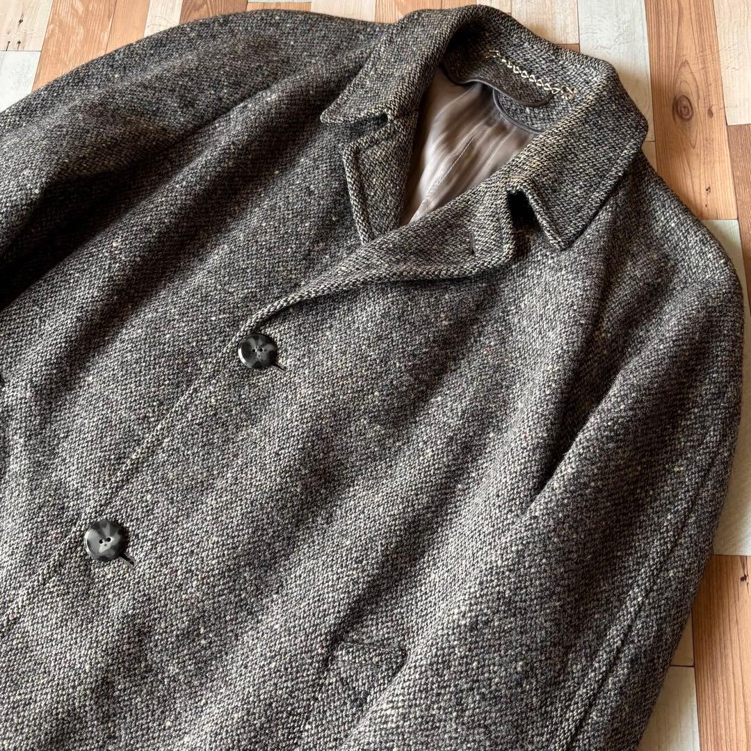 70s Harris Tweed ヴィンテージ バルマカーンコート 英国 古着