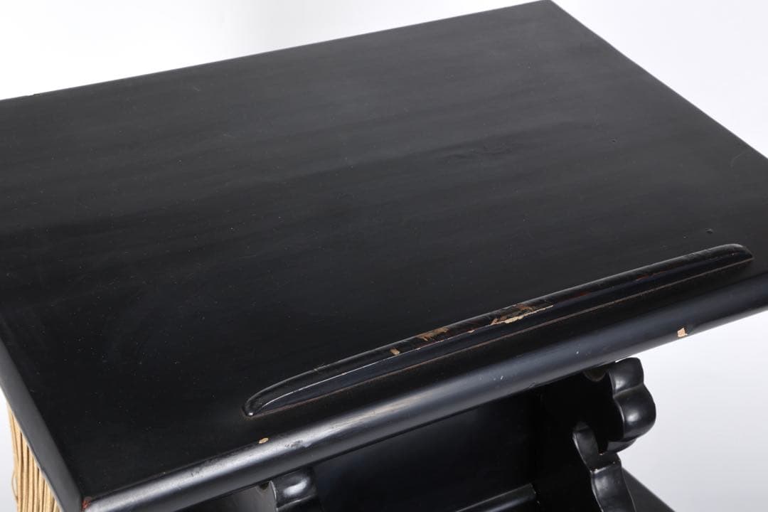 極上　黒漆塗金蒔絵螺鈿細工 見台 経台 経机 仏具 仏教美術 古美術 骨董品漆器