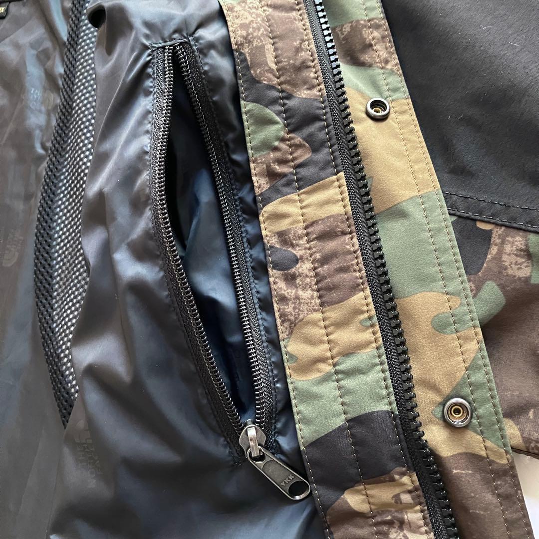 【極美品】THE NORTH FACE／GORE-TEX 迷彩カモ×ブラックXL