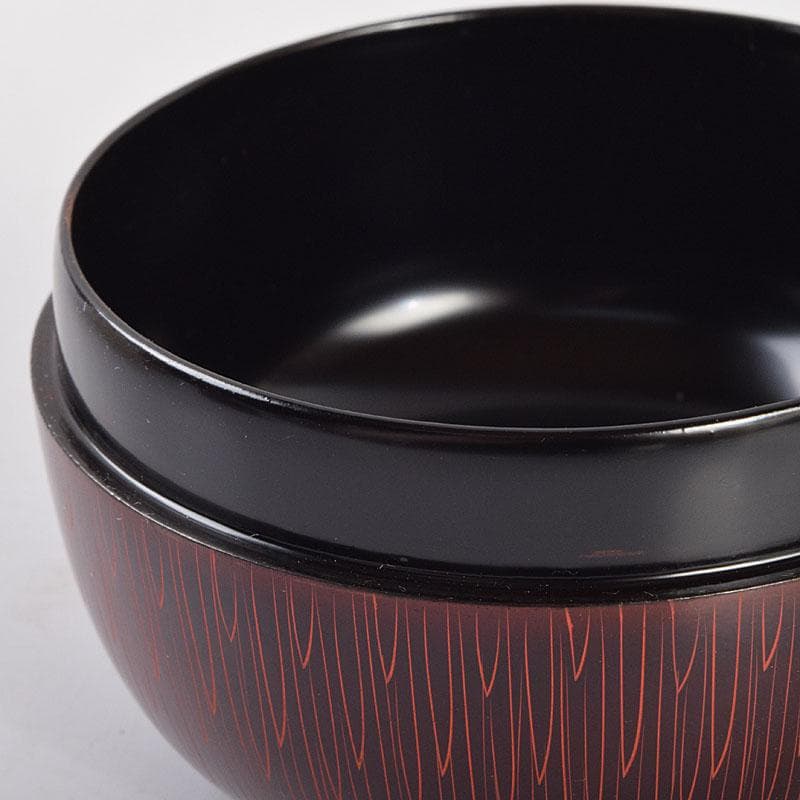 茶道具　中村湖彩作　朱菊毛彫　平棗　共布共箱　V　8641