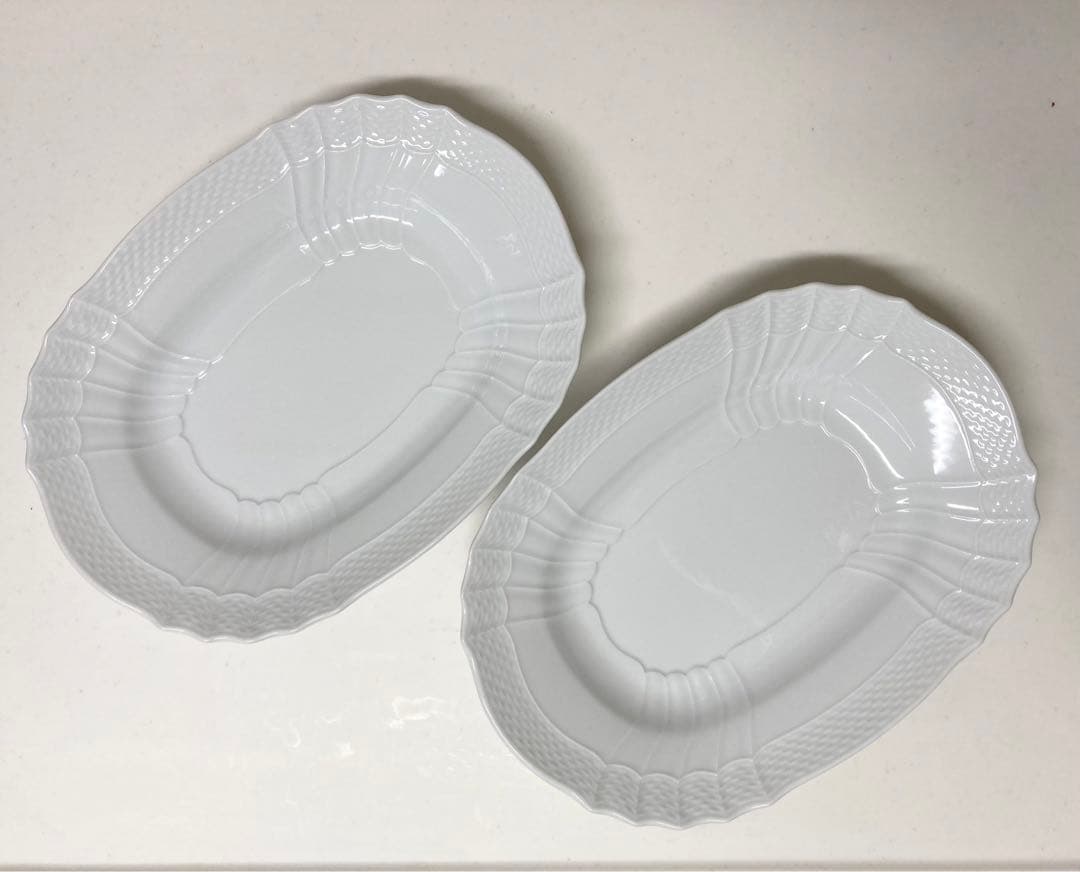 リチャードジノリ ジノリ ベッキオホワイト オーバルプレート 2枚