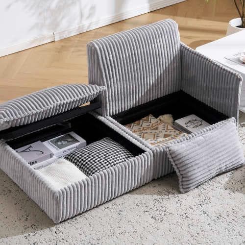 ソファー ソファーカウチ 2P 二人掛けソファ 収納付き オードマン付き ふわふ