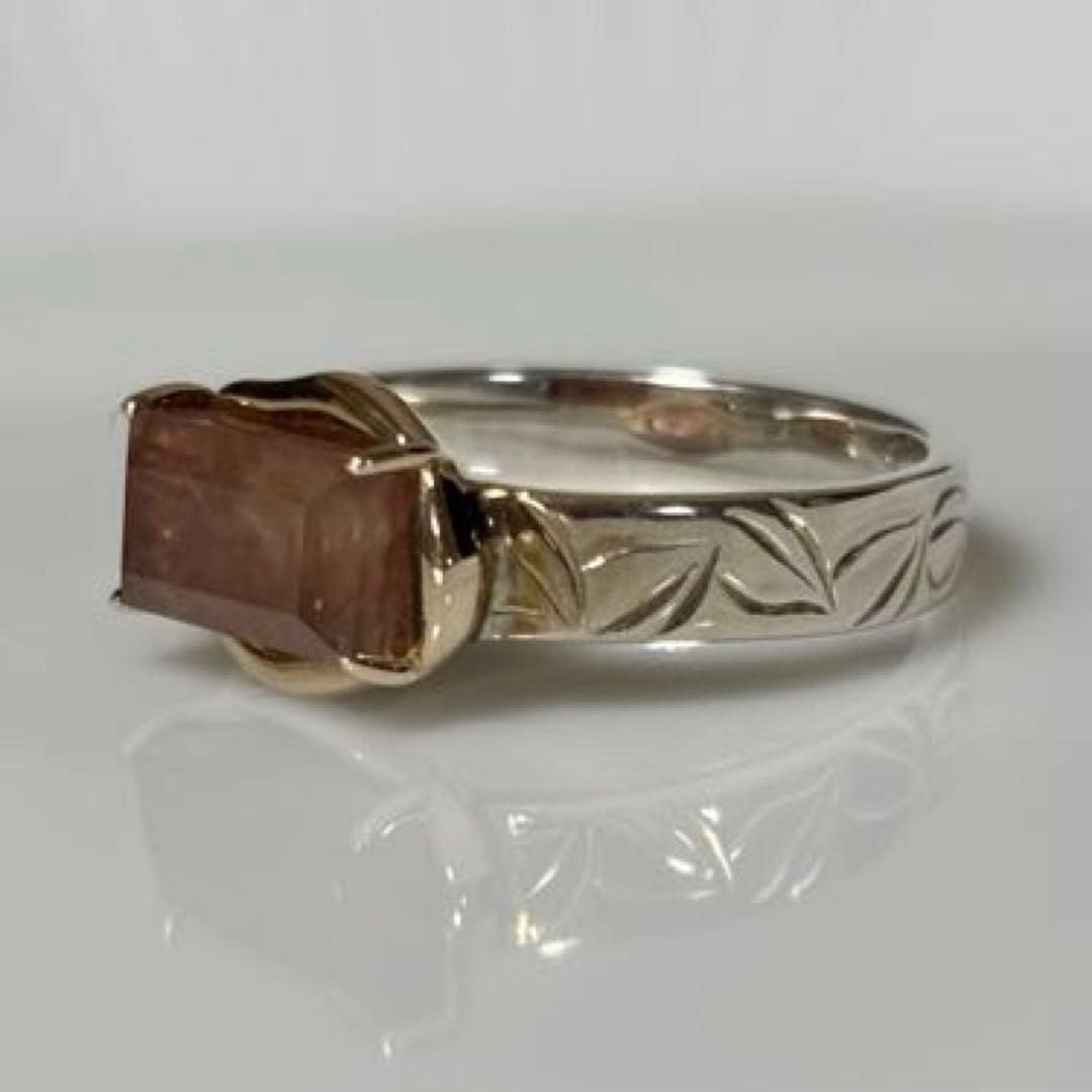 アガット シルバー／K10ロードクロサイト／クォーツリング