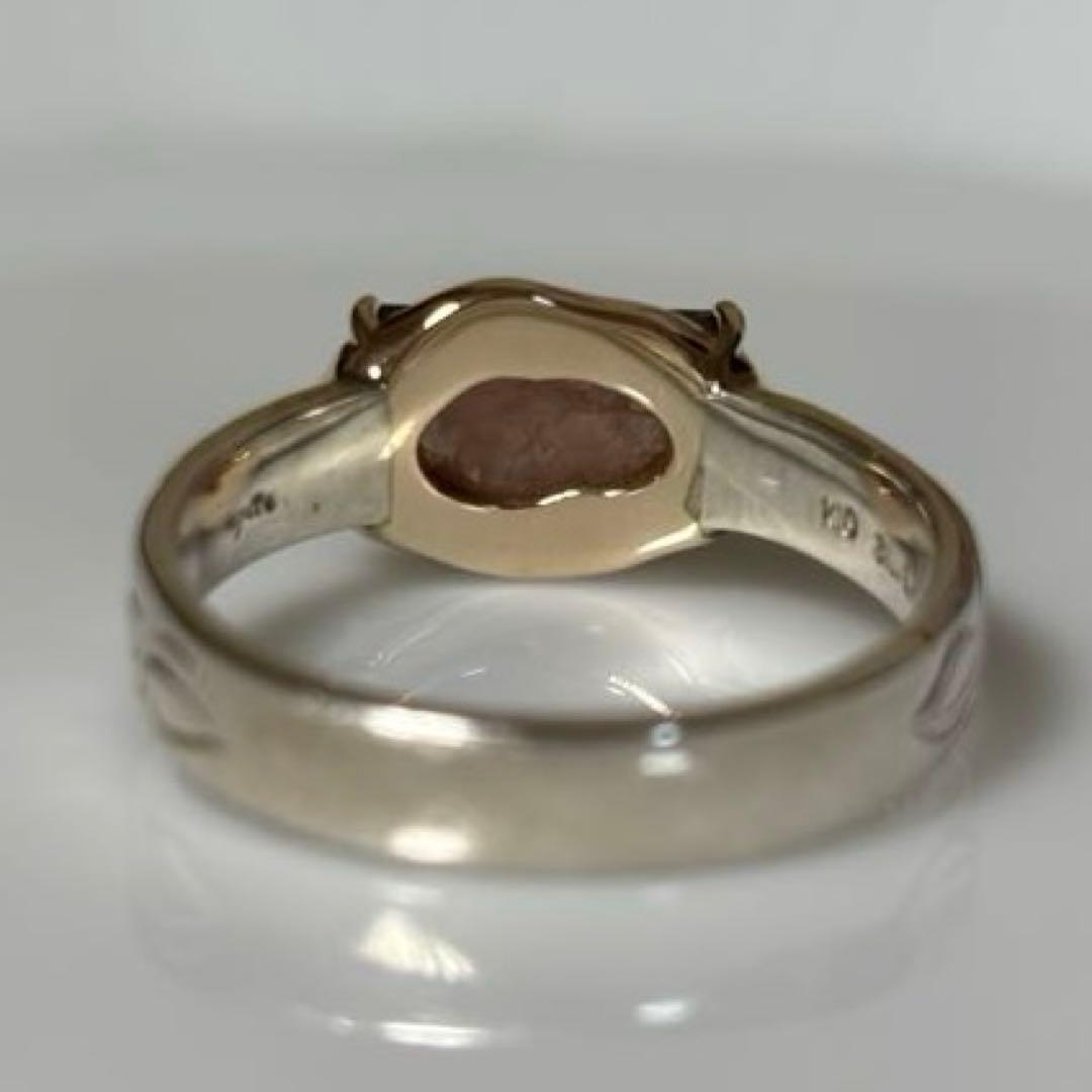 アガット シルバー／K10ロードクロサイト／クォーツリング