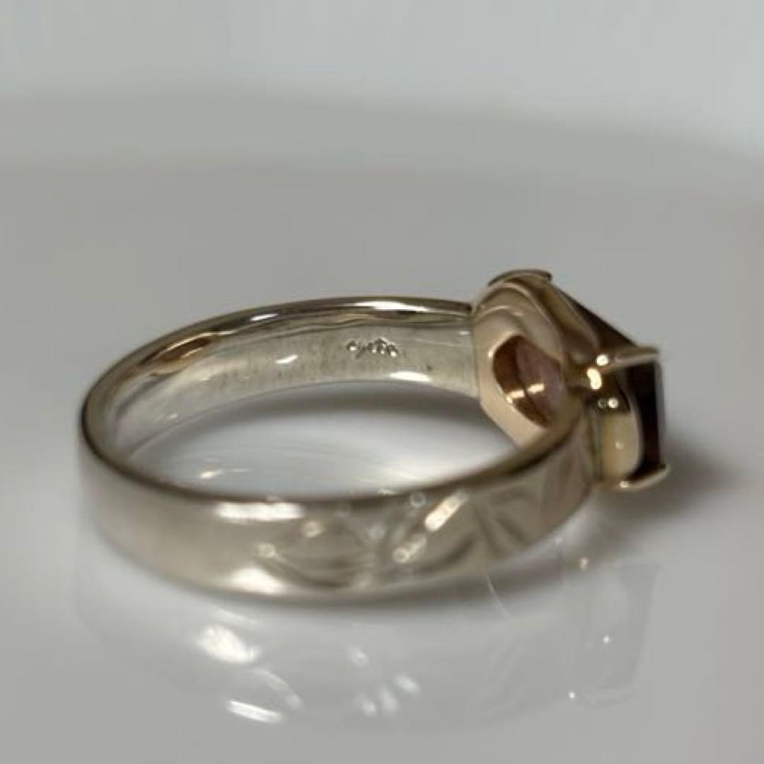 アガット シルバー／K10ロードクロサイト／クォーツリング