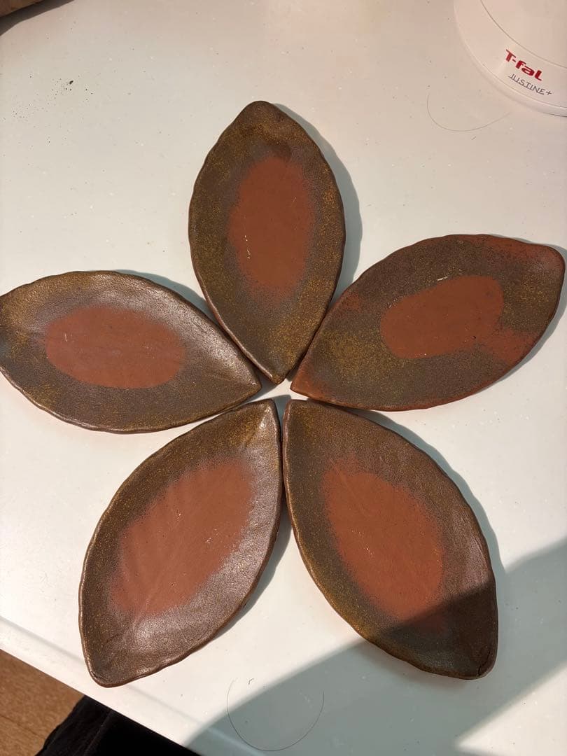 備前焼　見附文雄　葉皿　5枚