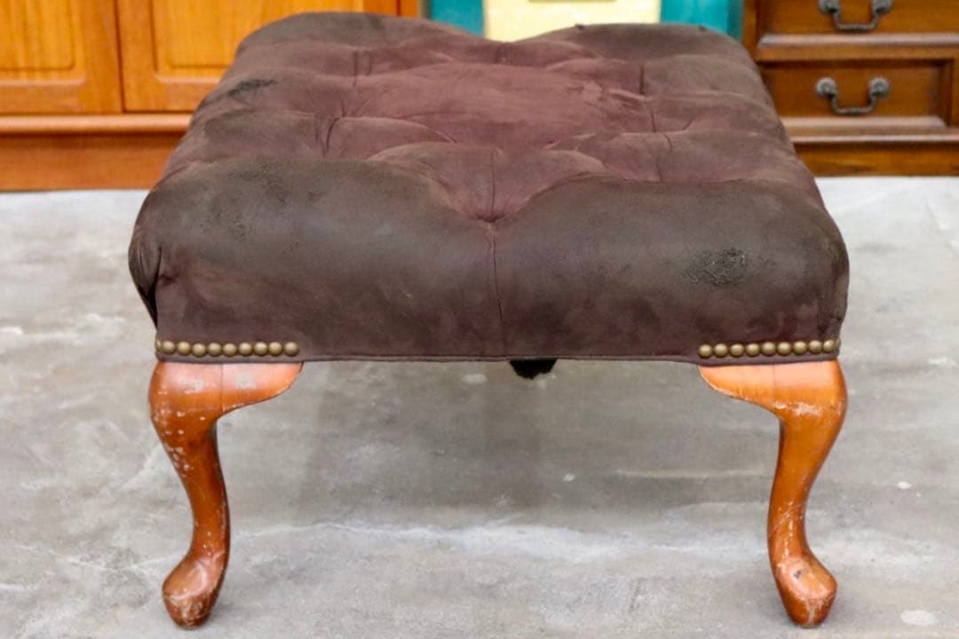 GMIK338○ヨーロピアン ヴィンテージ家具 スツール 椅子 猫脚 足置き ク