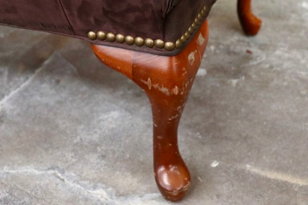 GMIK338○ヨーロピアン ヴィンテージ家具 スツール 椅子 猫脚 足置き ク