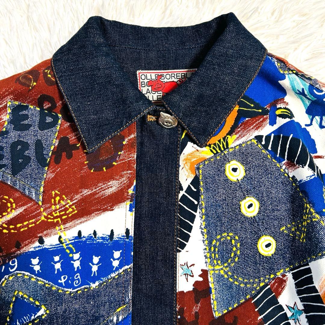 アルベロベロ デニムコート ブタさん ジップアップ ロングコート ポケット