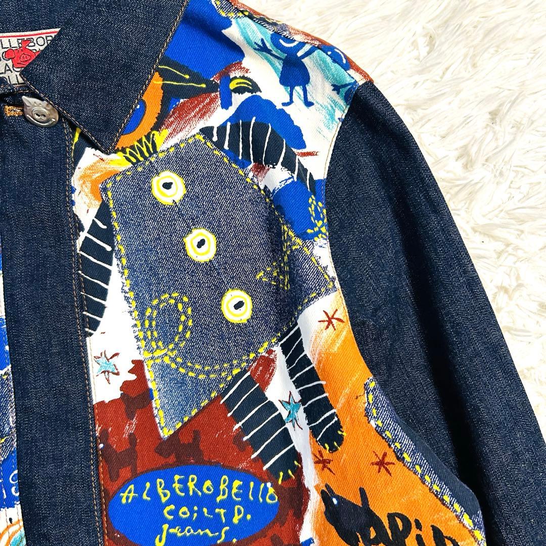 アルベロベロ デニムコート ブタさん ジップアップ ロングコート ポケット