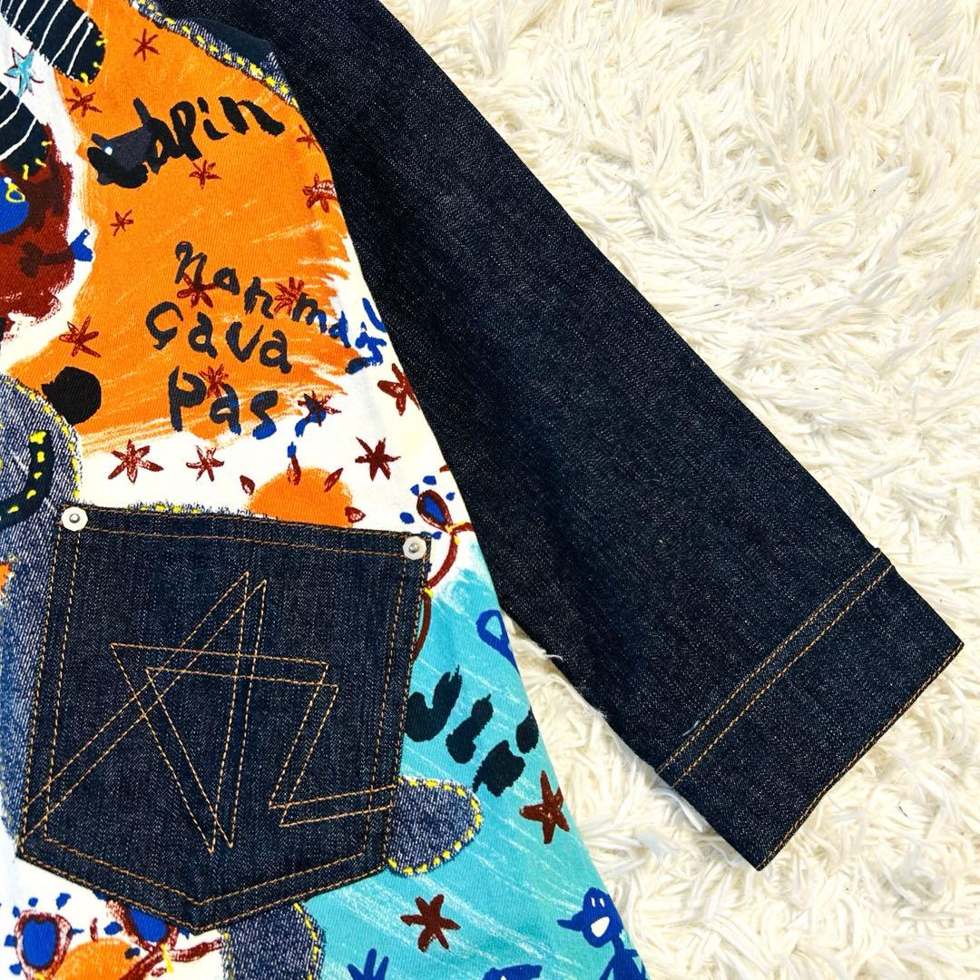 アルベロベロ デニムコート ブタさん ジップアップ ロングコート ポケット