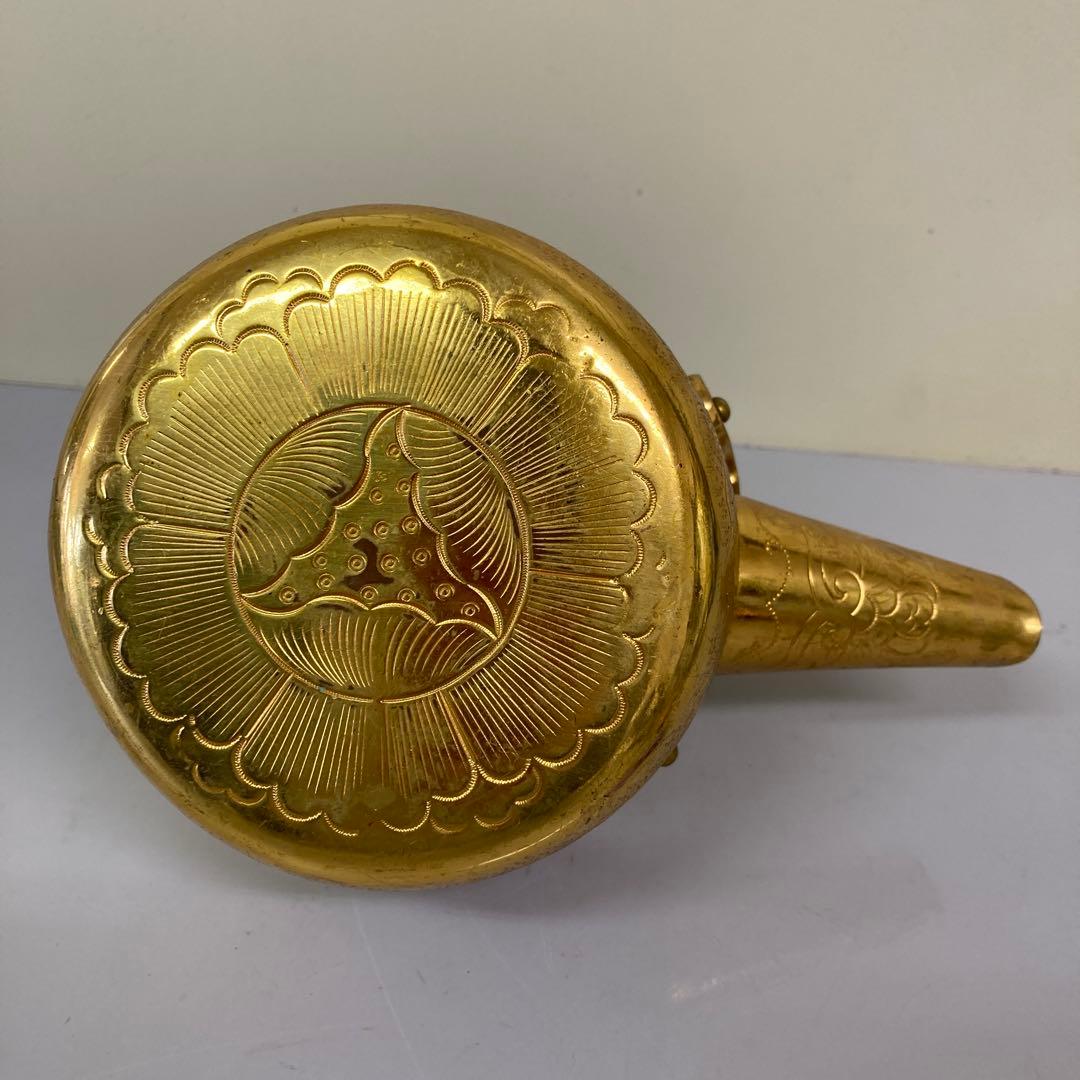 E4 骨董品真鍮製 彫金 提子古い酒器 アンティーク 中国美術 昭和レトロ レト