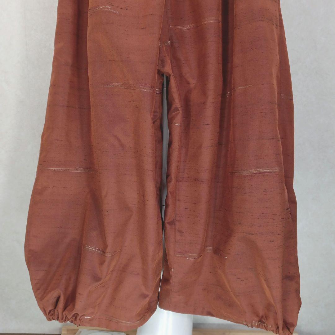 82　手染め大輔　着物リメイク　紬　ベストとパンツ　L〜フリーサイズ