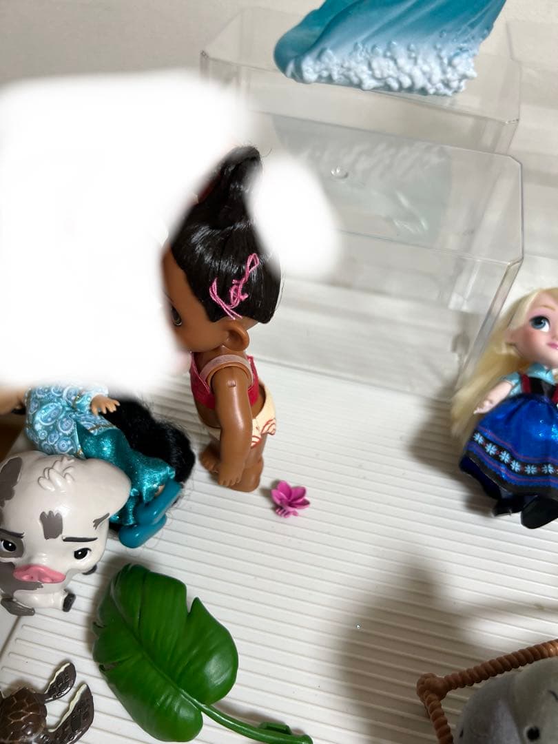 ディズニー、アニメータードール（ミニ）アナ、エルサ、モアナのお人形、小物