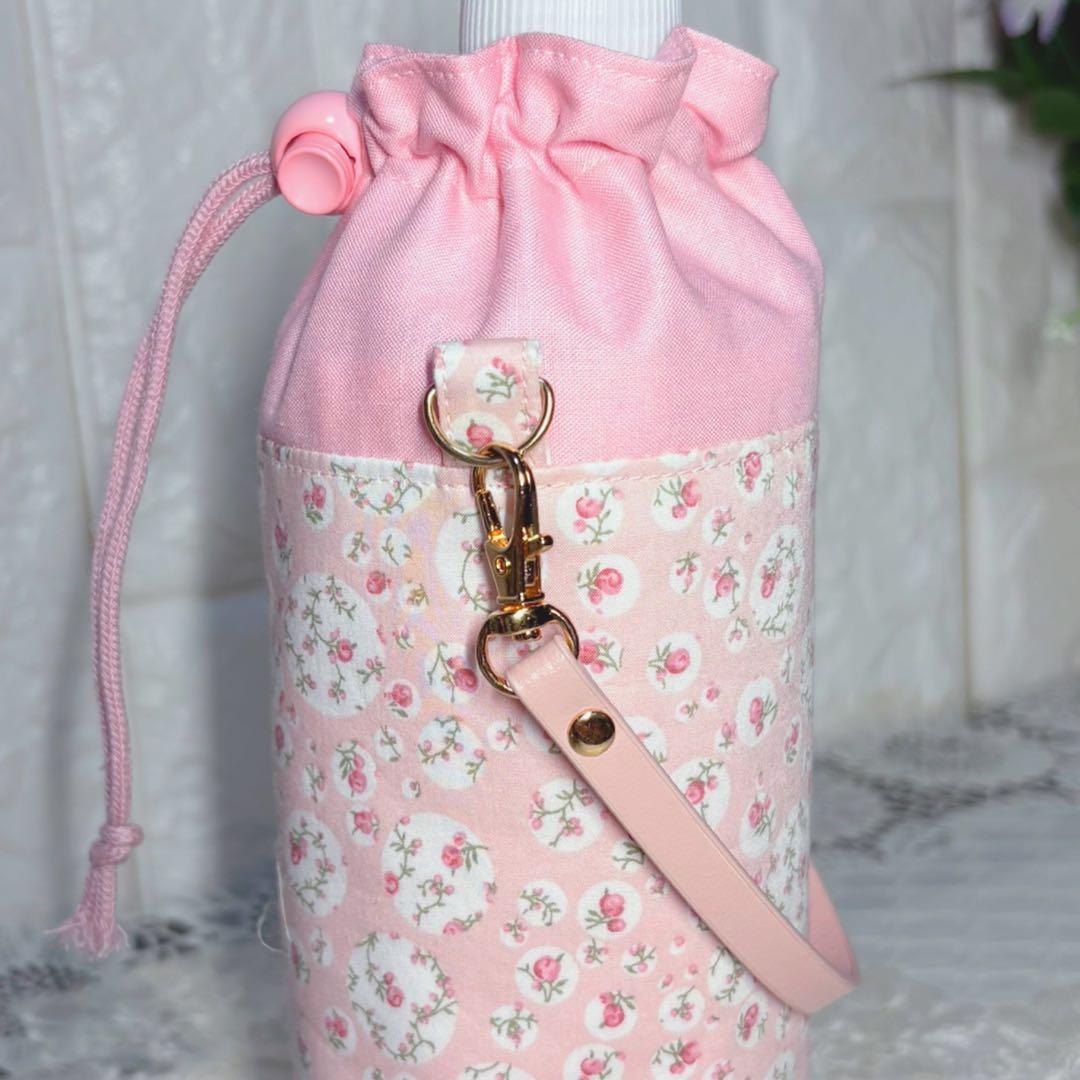 ペットボトルカバー　リバティジョアンナ/いちごラテ　ハンドメイド