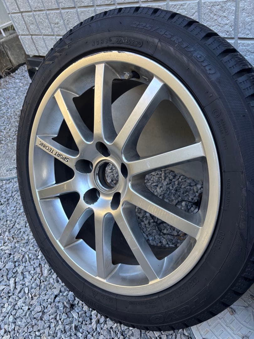 引き取り限定VWゴルフ7 スタッドレス ホイール付 17インチ 2023年製