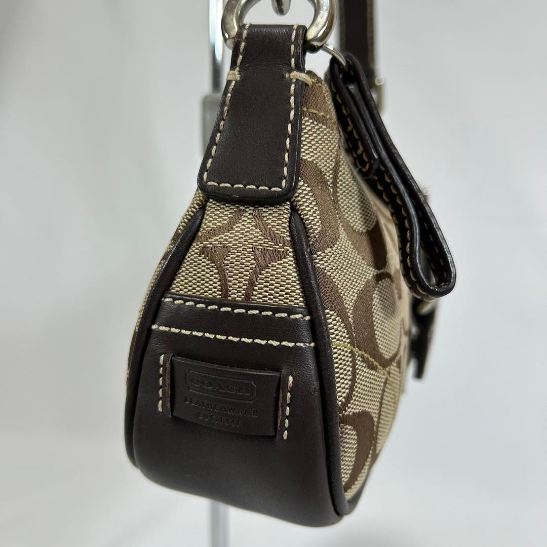 【極美品】コーチ 6362 ソーホー シグネチャー ワンハンドバッグ 肩掛け 茶