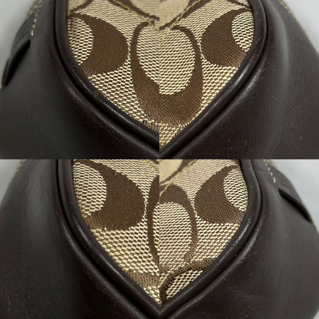 【極美品】コーチ 6362 ソーホー シグネチャー ワンハンドバッグ 肩掛け 茶