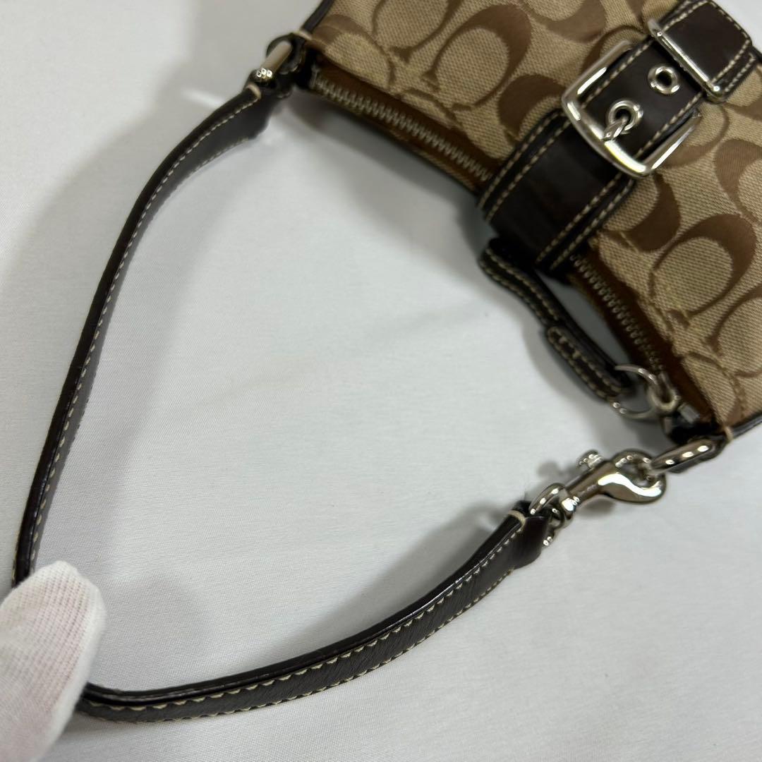 【極美品】コーチ 6362 ソーホー シグネチャー ワンハンドバッグ 肩掛け 茶