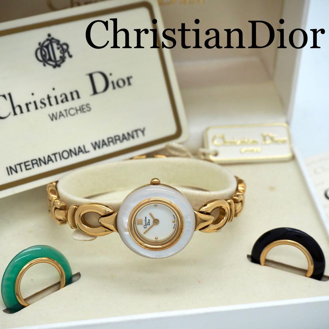 20 稼働【美品】Dior時計　チェンジベゼル　箱付き　デッドストック　ゴールド