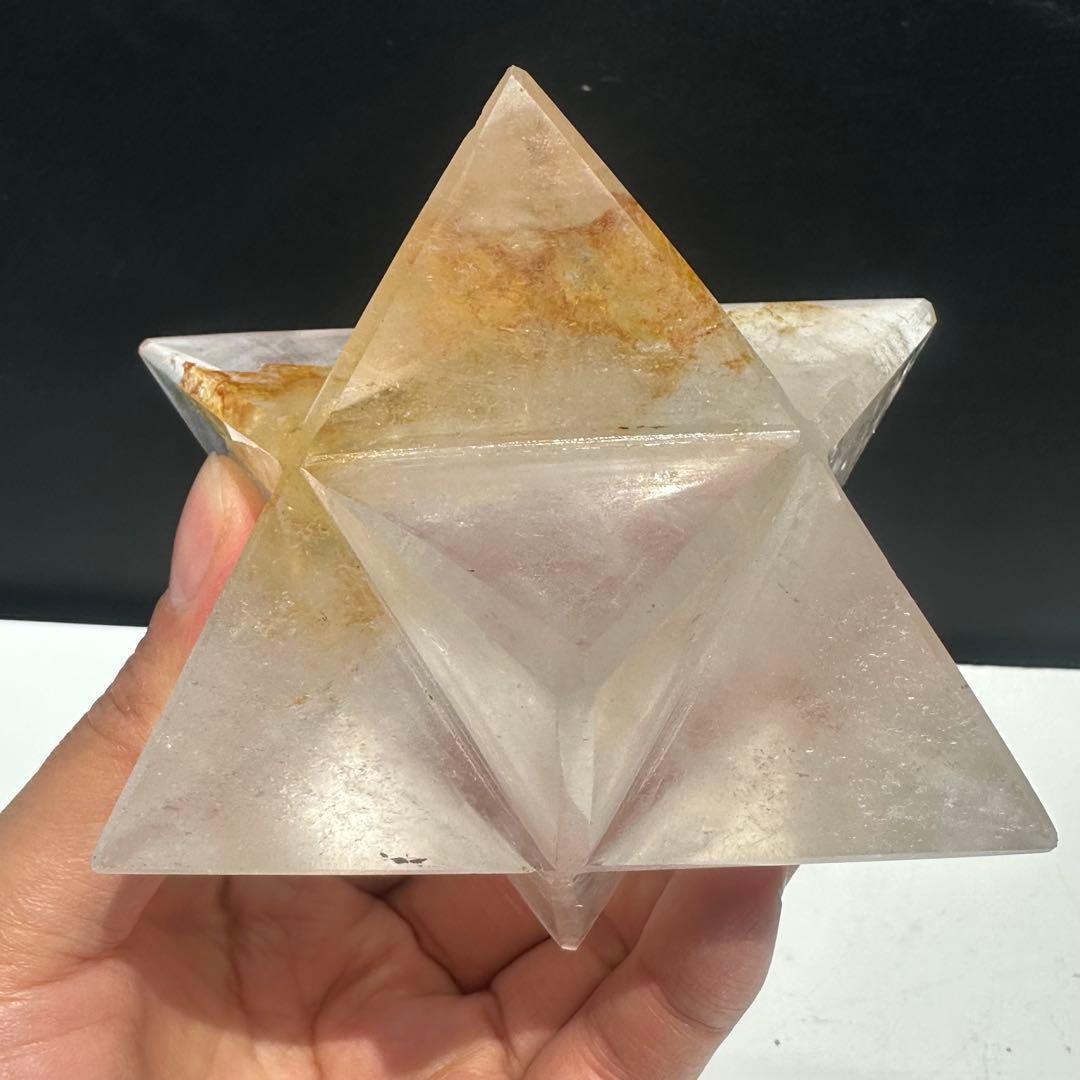 天然石マニカラン共生水晶のアステロイド　置物　彫物NO.041903