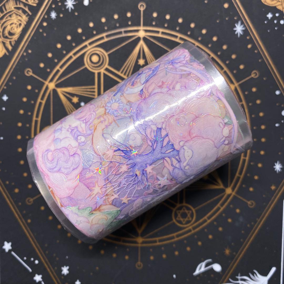 【E】海外　10m巻　貝殻光マスキングテープ　人物系/動物装飾系