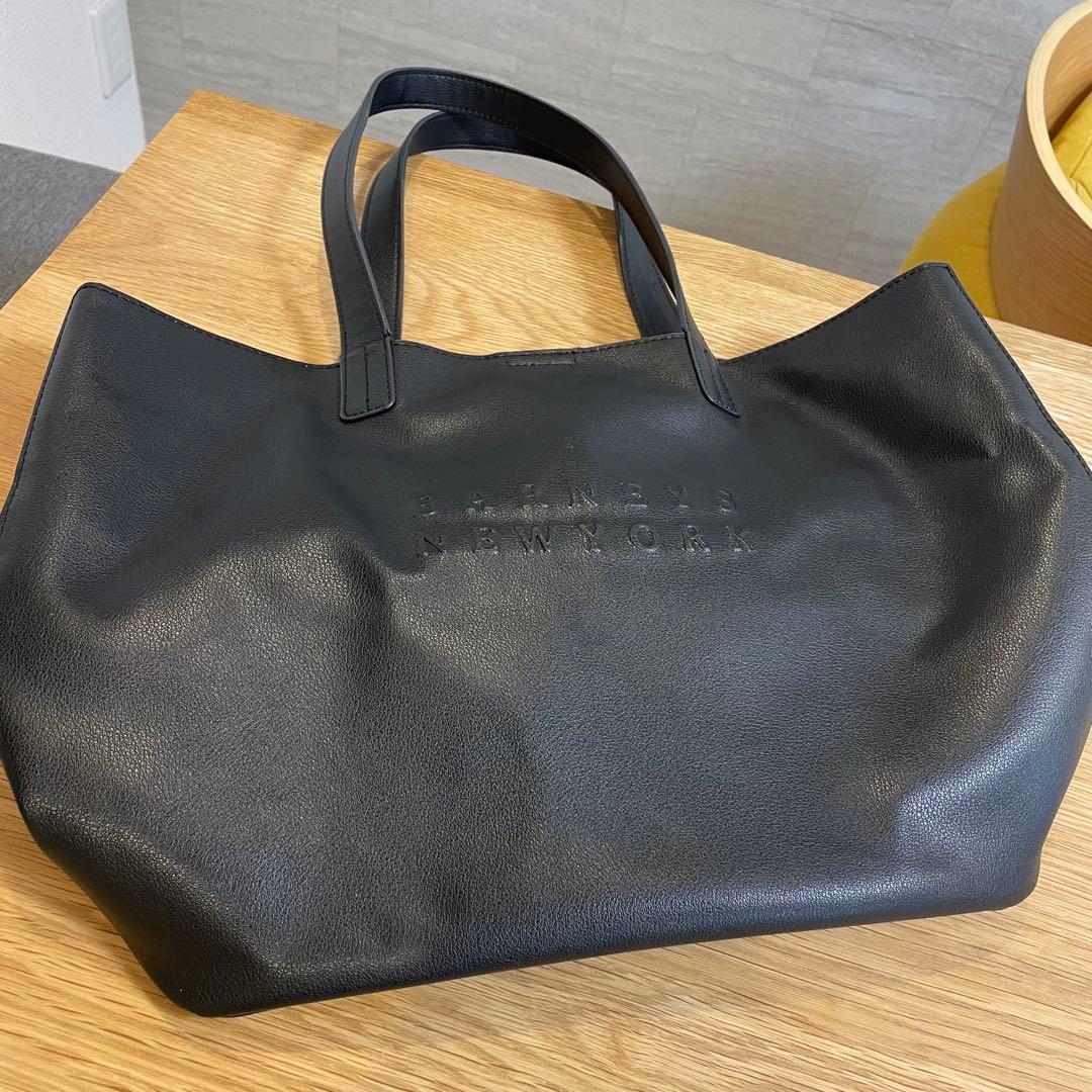 【バーニーズニューヨーク】ロゴトートバッグ　黒　美品　肩掛け◎