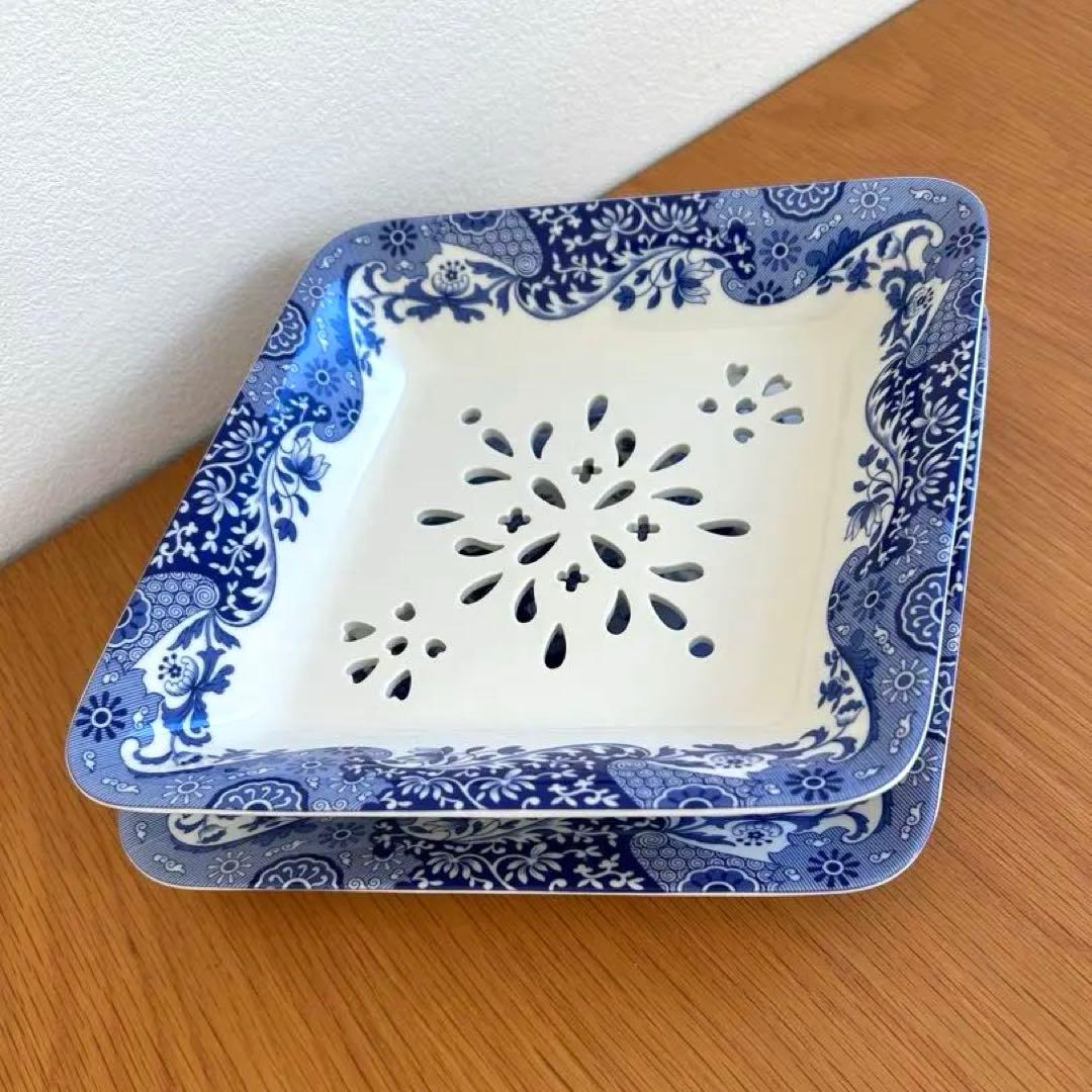 【美品】spode ブルーイタリアン フルーツコランダー　200周年記念