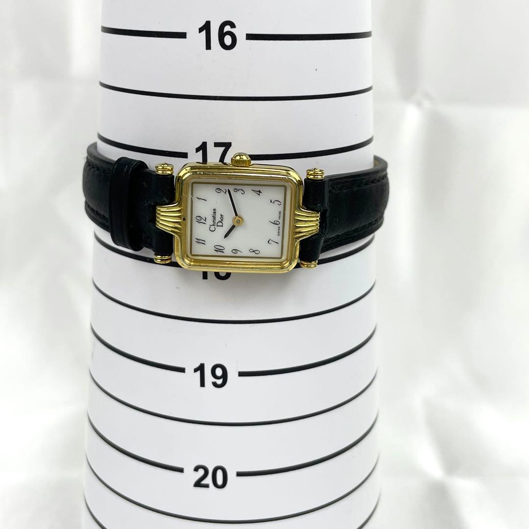 【稼働/新品電池/新品ベルト】クリスチャンディオール　腕時計　スクエア　スモール