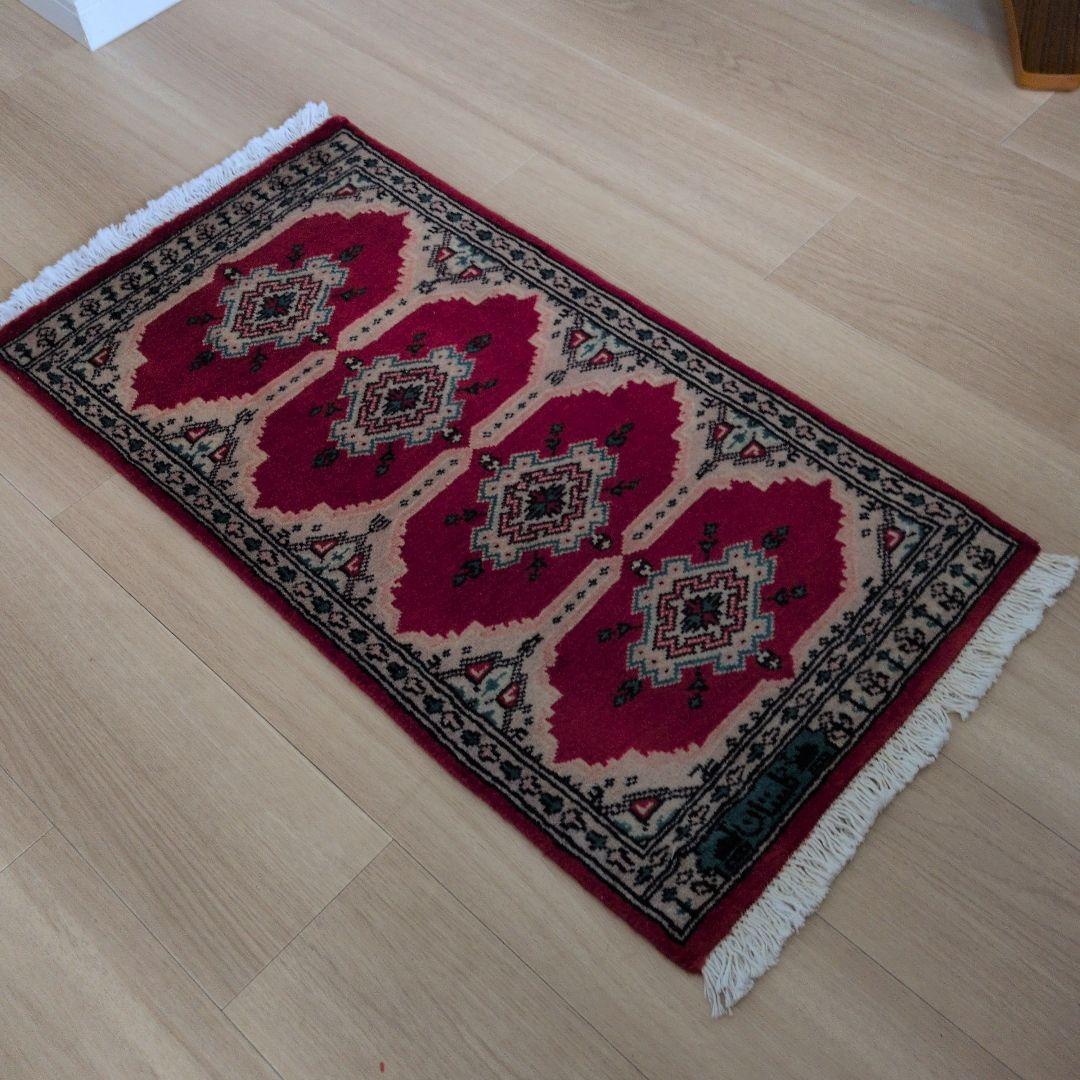 44x84cmパキスタン手織りマット(413)ギャッベ・ペルシャ・毛・じゅうたん