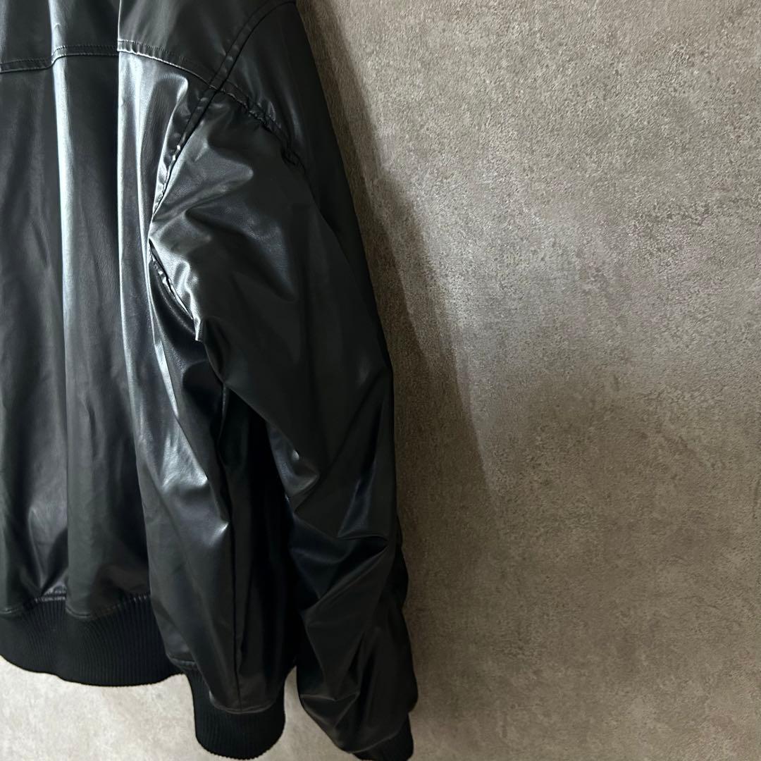 jouetie フェイクレザーライダースMA-1ジャケットブルゾン ブラック