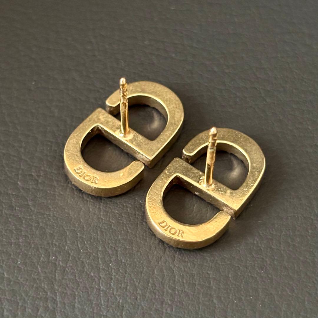 【美品】【クリスチャンディオール】PETIT CDスタッドピアス ラインストーン