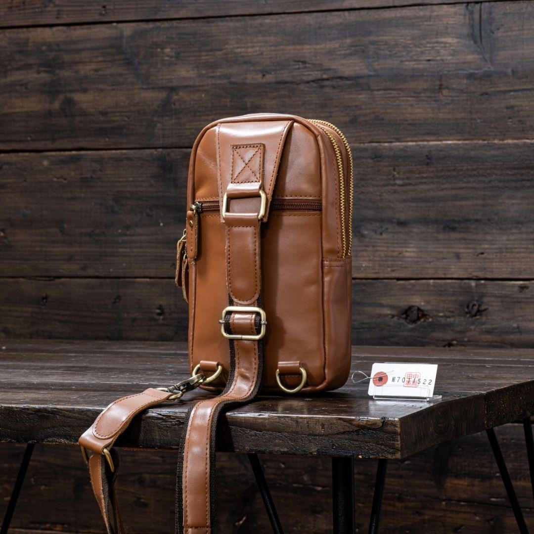 ワンショルダーバッグ ボディバッグ ウエストポーチ メンズ ブラウン 茶色