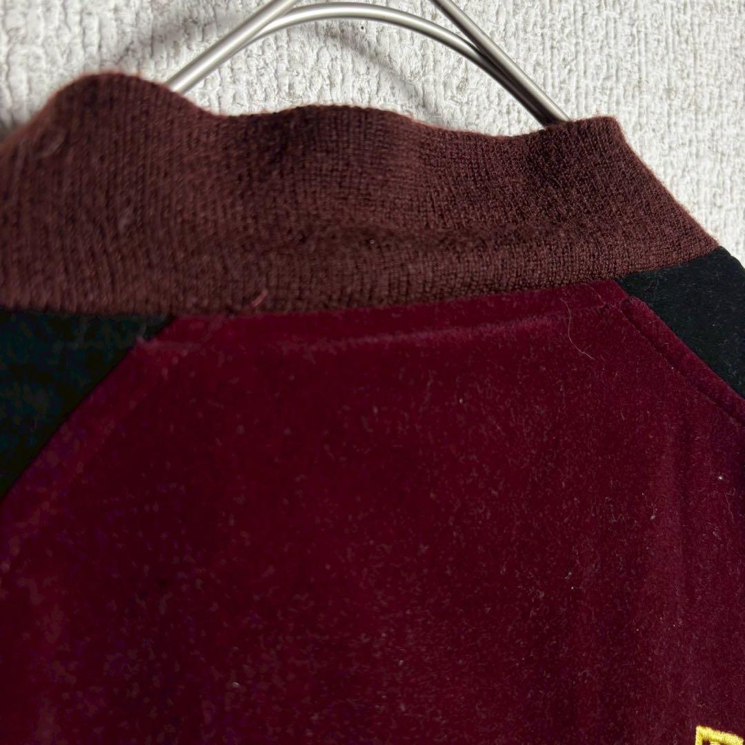 スカジャン　別珍　ベロア　バイカラー　袖刺繍　豪華刺繍　虎　龍　鳥　アニマル