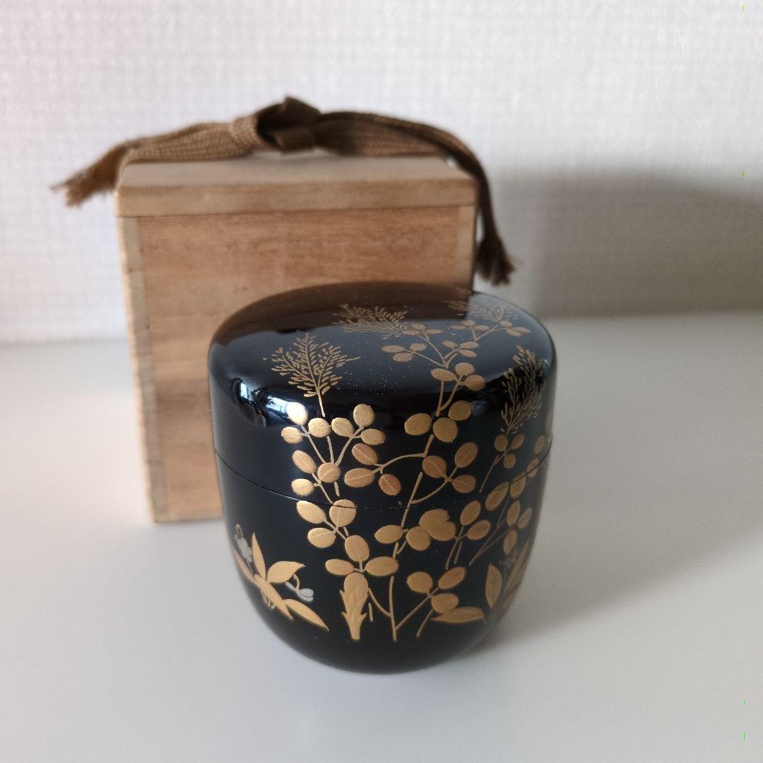 【美品】山中塗 棗 蒔絵 共箱付き 茶道具