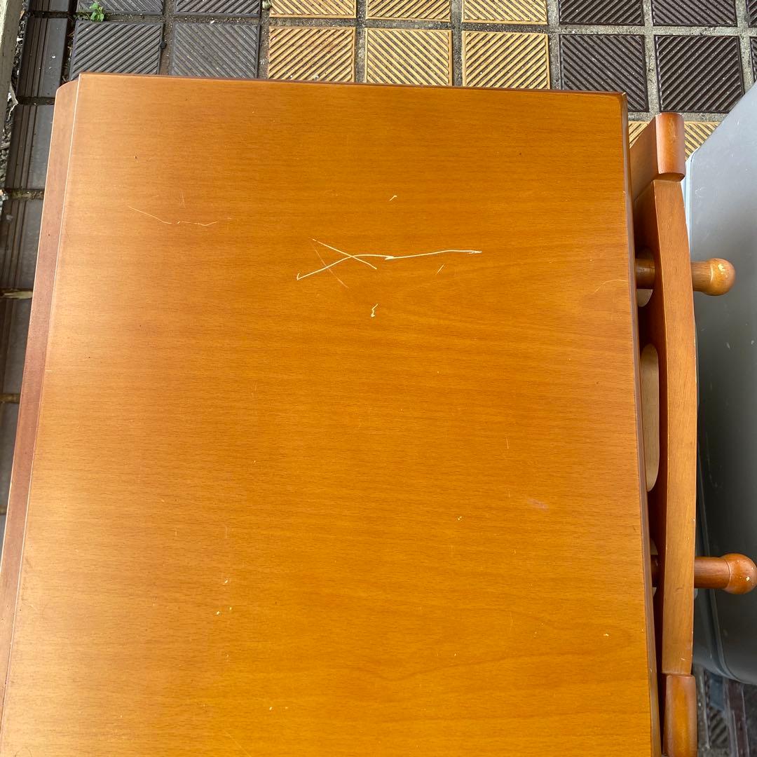 新たに傷入りました！CD 折りたたみデスク&チェア　収納付き　キャスター