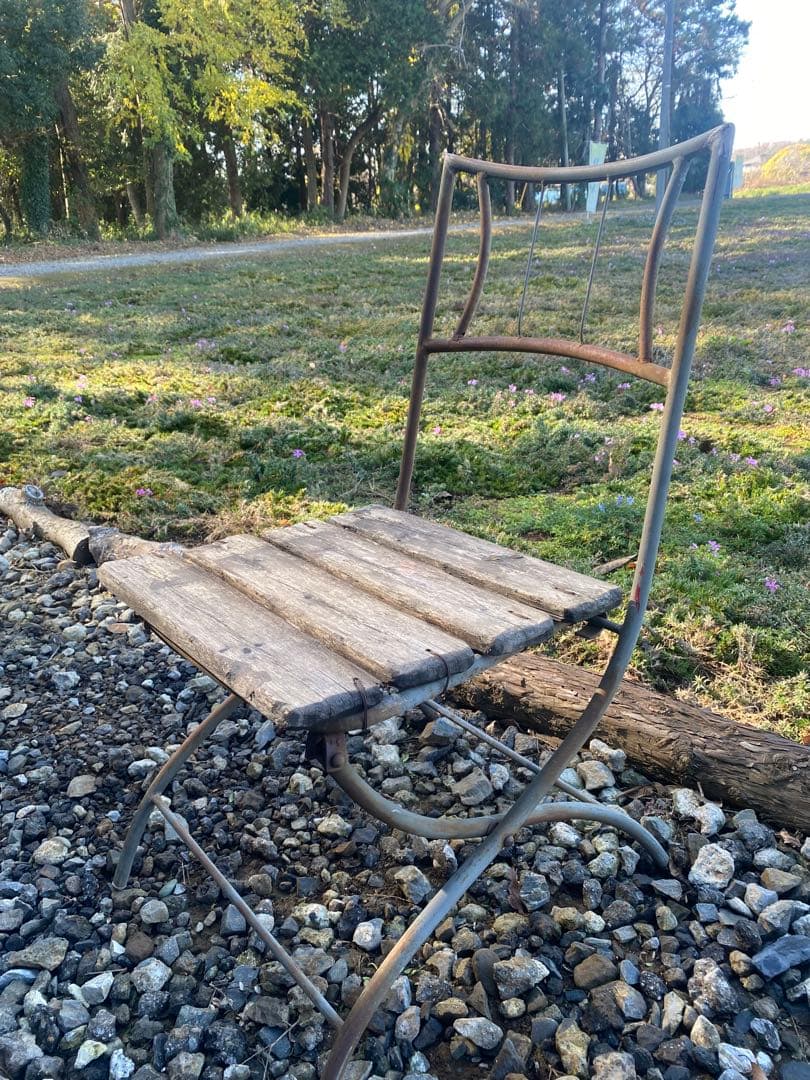 ヴィンテージ風　折りたたみ椅子　アンティーク