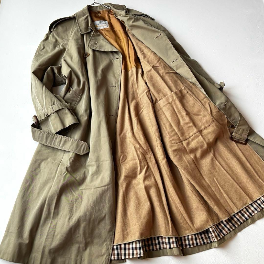 極美品✨アクアスキュータム　トレンチコート　長袖ライナー　ベルト　玉虫　マキシ丈