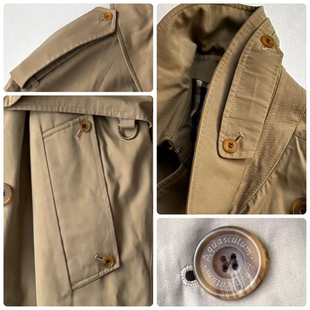 極美品✨アクアスキュータム　トレンチコート　長袖ライナー　ベルト　玉虫　マキシ丈