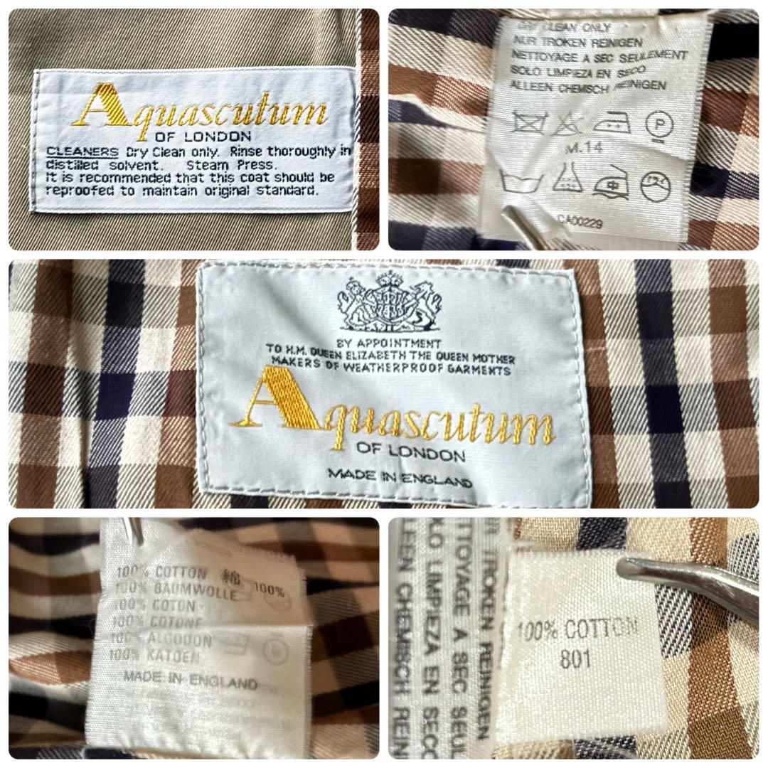 極美品✨アクアスキュータム　トレンチコート　長袖ライナー　ベルト　玉虫　マキシ丈