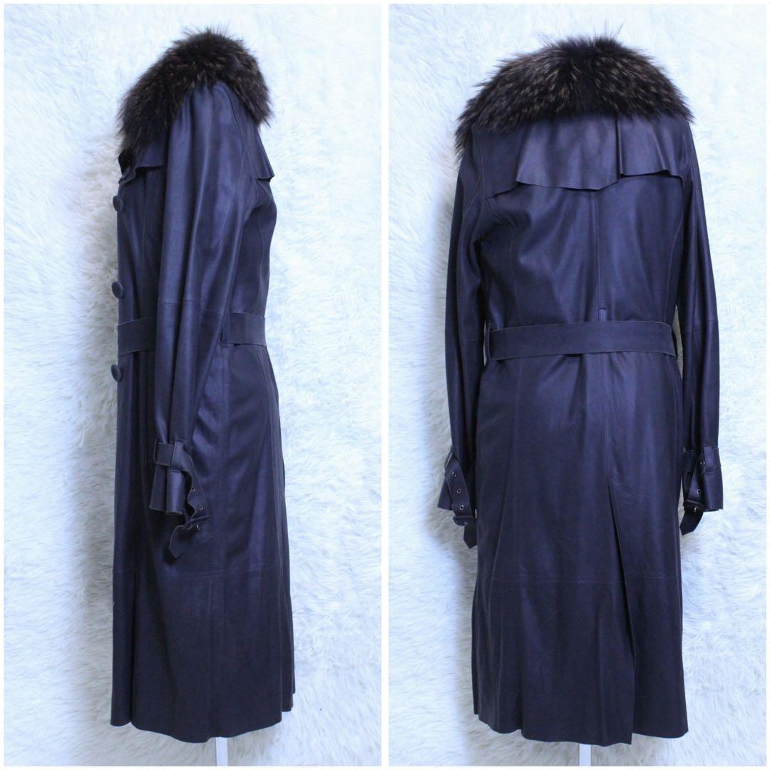 高級 rawtus raw+ ロウタス ヤギ革 トレンチコート カシミヤライナー