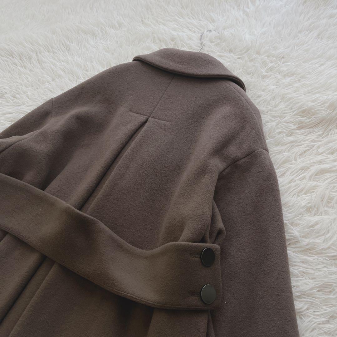 ケイシラハタ ボリュームコート ロング オーバーサイズ バックベルト イタリア