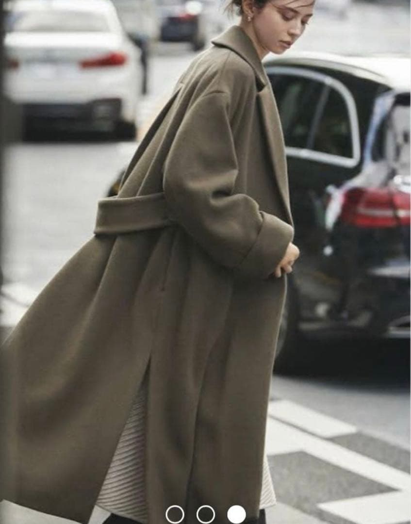 ケイシラハタ ボリュームコート ロング オーバーサイズ バックベルト イタリア